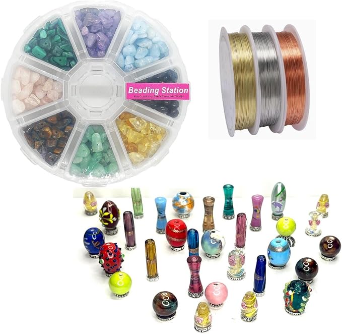 Set of 8 Wire Wrapped Little Tree of Lifes DIY Making Kit. Box of 8 Color - Image 3