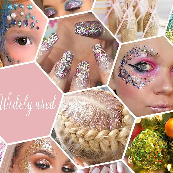 Holographic Chunky Glitter, Licool Craft Glitter - Image 6