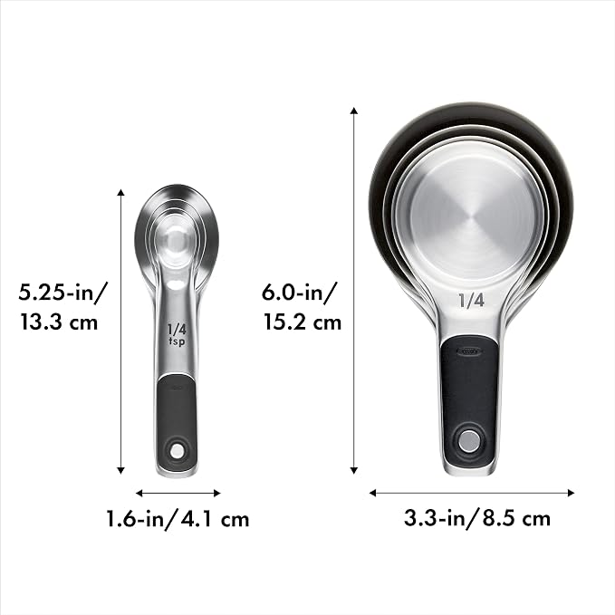 OXO Good Grips Stainless Steel Measuring Cups and Spoons 8-Piece Set, 4 Cups - Image 7