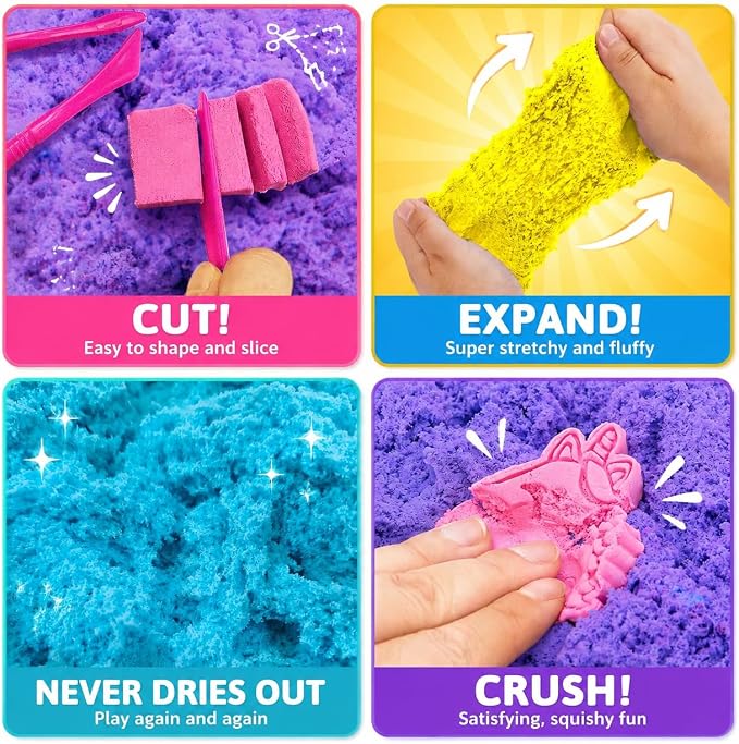 Carolart Stretchy Sensory Sand, Soft Cloud Sand, Play Sand Refill - Image 3