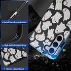Case for Samsung Galaxy S23 Case, Halloween Ghosts Bats Design Hybrid Dual - Image 4