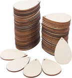 100 Pieces Unfinished Blank Wood Teardrop Earring Pendant by Ourart