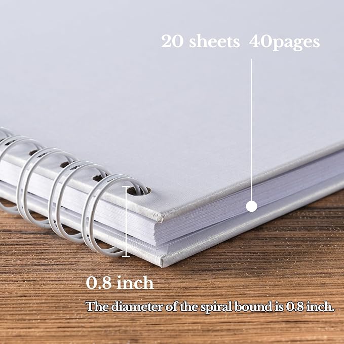 potricher 8 x 8 Inch DIY Scrapbook Album 40 Pages Hardcover Kraft Paper Scrap - Image 4