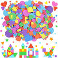 1700Pcs Foam Stickers Foam Shape Stickers Heart Star Square Geometric Sticker by Unknown
