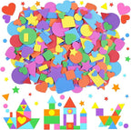 1700Pcs Foam Stickers Foam Shape Stickers Heart Star Square Geometric Sticker by Unknown