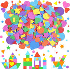 3400Pcs Foam Stickers Foam Shape Stickers Heart Star Square Geometric Sticker by Unknown