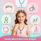 DDAI Animal Jewelry Making Kit for Kids, Snap & String Pop Beads - Image 3