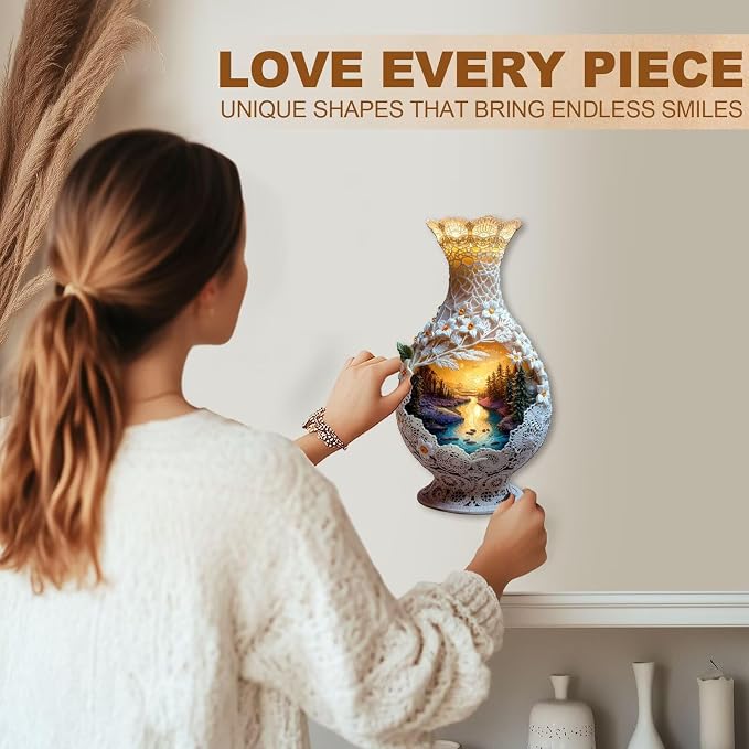 Scenery in Ceramic Vases Puzzles Adults Gifts Wooden 75 Pieces 9.4 * 4.9in - Image 6