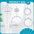 Kigley 5 Pcs Acrylic Quilting Template Ruler 10 Inch Dresden Plate Template - Image 2