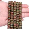 Songxi 5x8mm Natural Unakite Stone Rondelle Beads, Gemstone by SongXi
