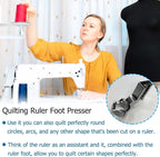 Low Shank Ruler Foot for Free Motion Quilting, 1/4 Inch Open Toe Darning Foot - Image 7