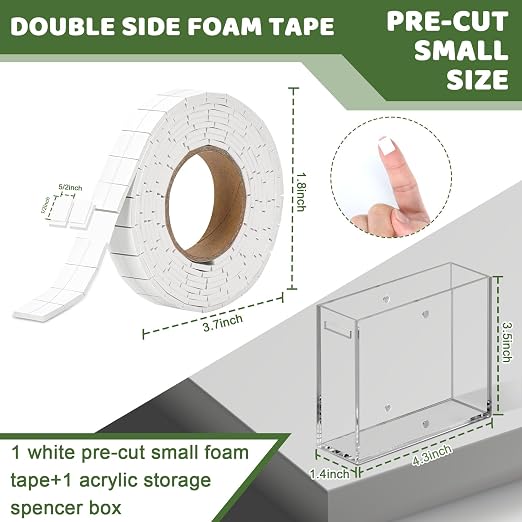 330 PCS Double Sided Foam Tape Pre Cut 1/2 X 2/5 Inch Small Adhesive Foam - Image 2