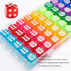 50 Pieces Dice Set, 14mm Bulk 6 Sided Colored Dices - Image 2
