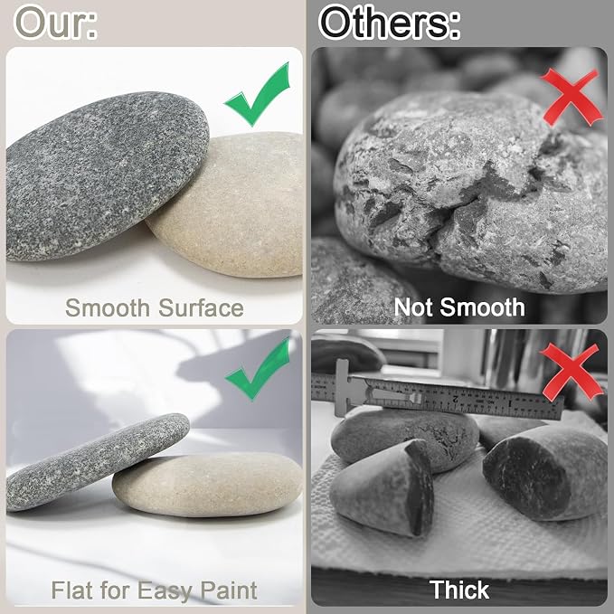 Rocks for Painting 40pcs 2-4” River Rock for Paint Natural Flat & Smooth Stones - Image 4