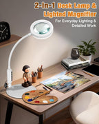 30X 10X Magnifying Glass with Light and Stand, 5 Color Modes Stepless Dimmable - Image 6