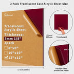 1/8 Thick 12 x 12 inch Translucent Acrylic Sheets - Image 2
