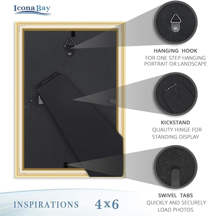 Icona Bay 4x6 Picture Frames, 6 Pack, Contemporary, Inspirations | These Icona - Image 8