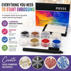 Embossing Kit, Embossing Ink Pad, 8X 10ml Embossing Powders - Image 2