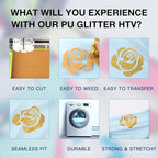HTVRONT Gold Glitter HTV Heat Transfer Vinyl Rolls - Image 3