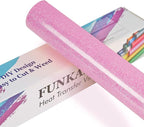 FUNKAKA Glitter Fluorescent Purple HTV Heat Transfer Vinyl Rolls, Glitter HTV by FUNKAKA