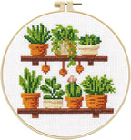 Zhenqing Wooden Plant Shelf Stamped Cross Stitch Kit by ZhenqingHomeFlagship