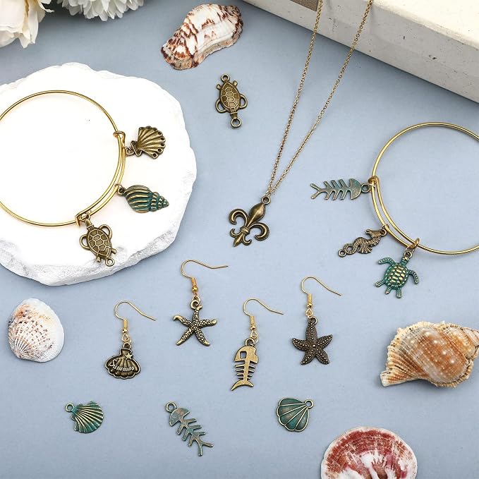 MARFOREVER 120 Pcs Sea Themed Ocean Charms - Image 5
