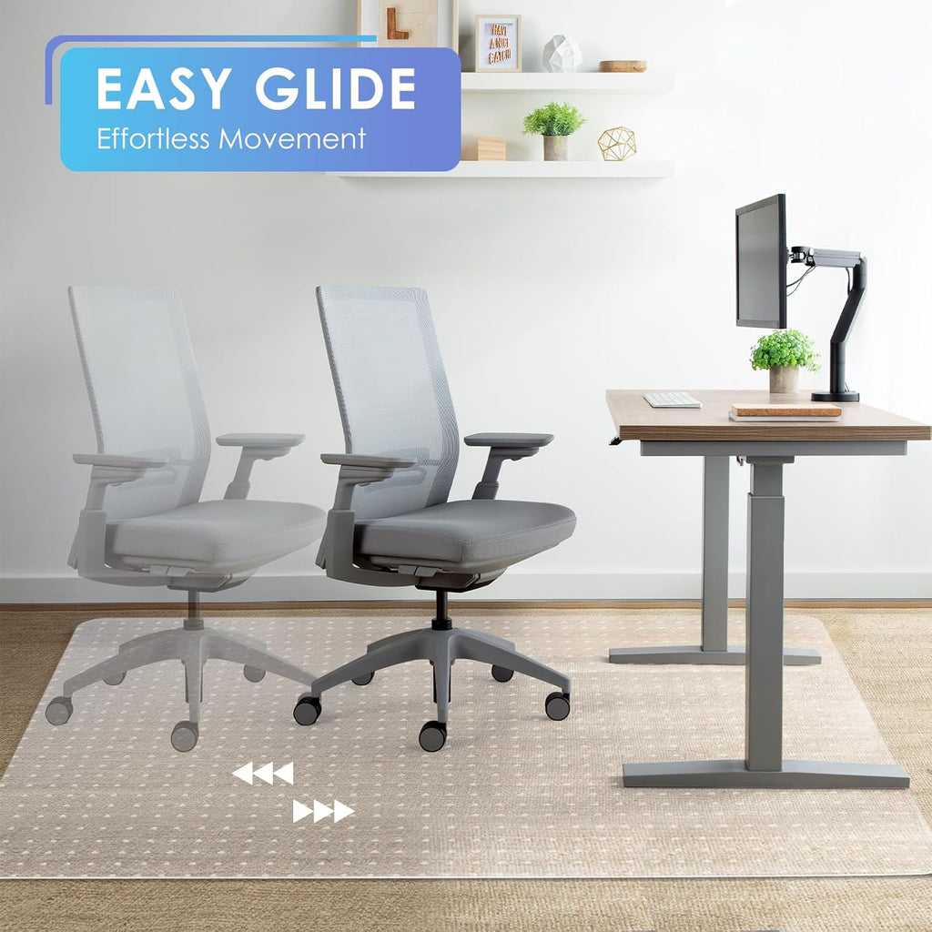 Vicwe Office Chair Mat for Carpeted Floors, 55"X36" Rectangle Desk Chair Mats with Studs for Low and No Pile Carpeted Floors, Easy Glide Computer Desk Chair Mat for Home & Offices