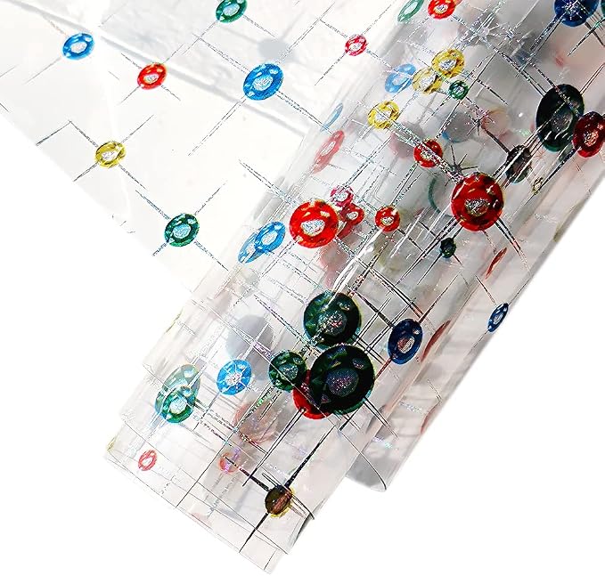 HYANG Transparent Ball PVC Super Clear Holographic Vinyl Faux Leather Sheets 1 by HYANGHAVEPUPVCALLLEATHER