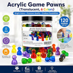 Game Pawns, 120 Pieces, 6 Colors, Translucent Game Pieces | Plastic Tokens - Image 2