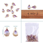 FASHEWELRY 50Pcs Faceted Transparent Glass Teardrop Pendants Crystal Glass - Image 3