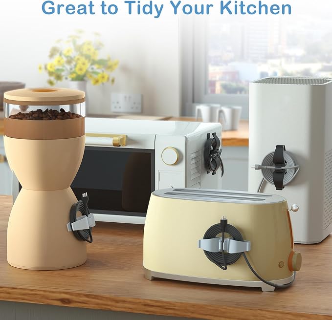 Lancord Upgraded kitchen appliance cord organizers Stick On Appliance Wire - Image 7