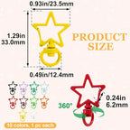 10 PCS Star Swivel Keychain Clasps, Colorful Swivel Lobster Clasp | Alloy Heavy - Image 2