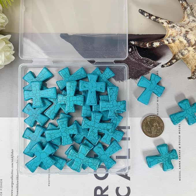 Turquoise Cross Beads for Bracelet Making - Image 4