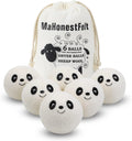 Wool Dryer Balls - Natural Fabric Softener, Reusable, Reduces Clothing Wrinkles and Saves Drying Time. Handmade Fair Trade No Lint Fabric Softener White (Pack of 6)
