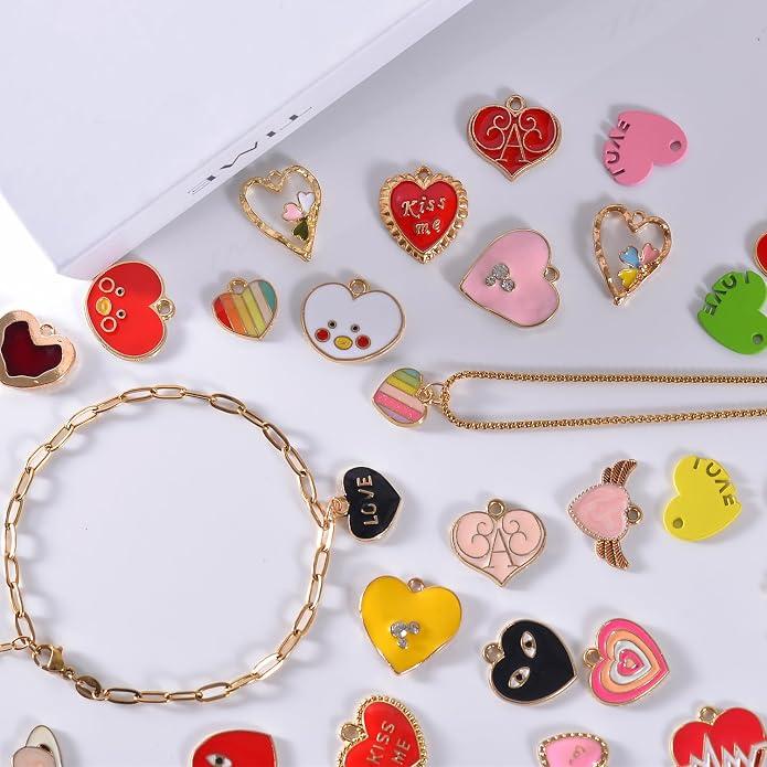 Bulk Gold Enamel Charms for Jewelry Making, Colorful Metal Charms Pendant for - Image 4