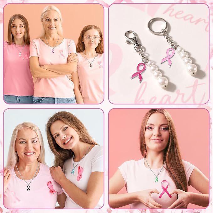 SANNIX 90 Pcs Ribbon Charms, Awareness Ribbon Enamel Charms - Image 7