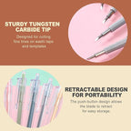 6 Pack Retractable Craft Pen Set 6 Colors Precision Paper Cutter - Image 3