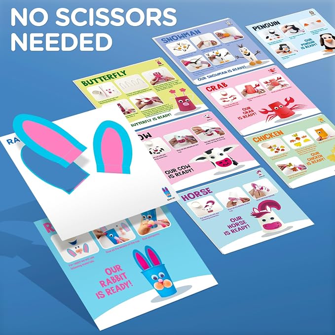 Arts and Crafts for Toddlers & Kids Ages 3-5 – Paper Cup Craft Kit, 8 Animal - Image 3