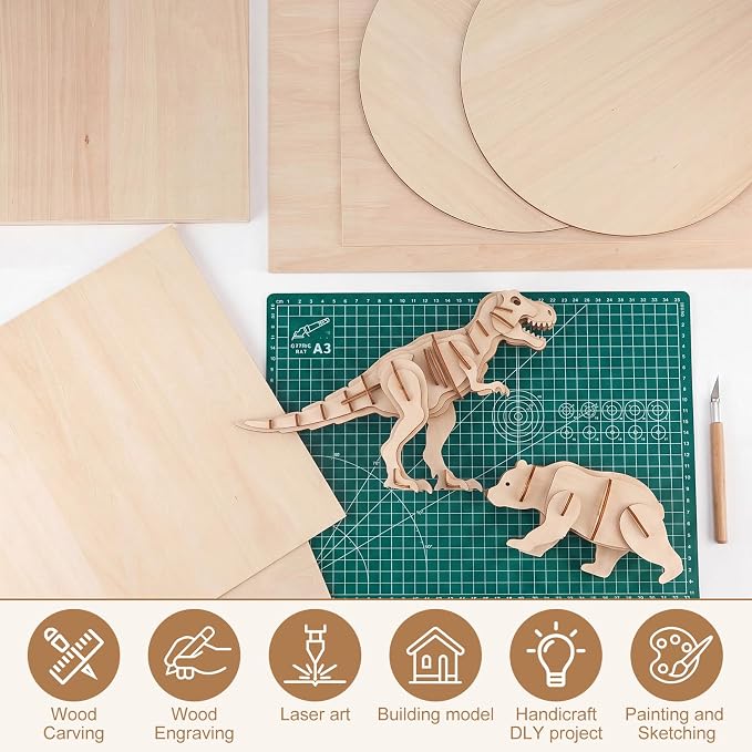SiliFine 12x12+12x18 Inch 24 Pack Basswood Sheets - Image 6