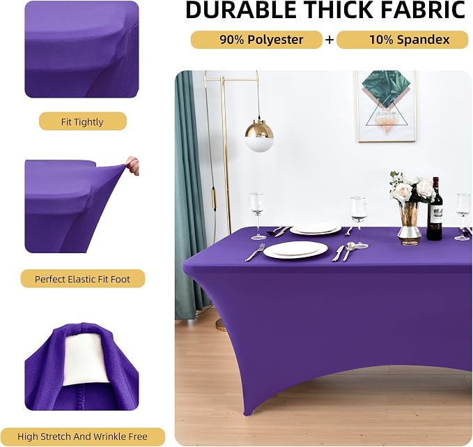 6-Pack 6ft Spandex Table Covers - Image 2
