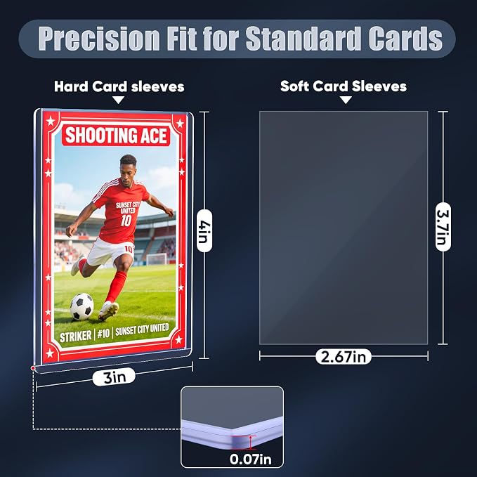 200 Card Sleeves Top Loaders for Cards, Premium Baseball Card Holder for - Image 2