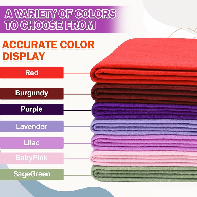 XSEINO Purple Large Felt Fabric 72" X 36 ", 1.4 mm Thick Soft Felt Fabric Sheet - Image 5