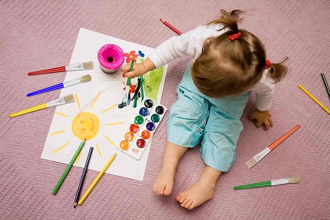 10Pcs Paint Brushes for Kids, Anezus Kids Paint Brushes Toddler Large Chubby - Image 7