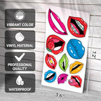 Colorful Art Lips Mouth Expressions Vinyl Stickers Pack 50pcs - Image 3