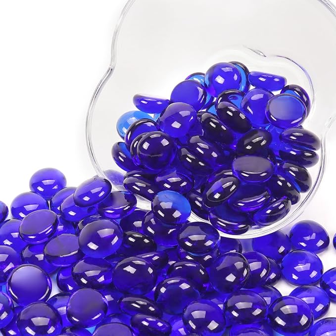 2LB Cobalt Blue Flat Glass Marbles - Image 6