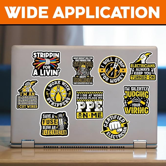 MAIANEY Funny Electrician Stickers Pack – Waterproof Vinyl Decals - Image 2