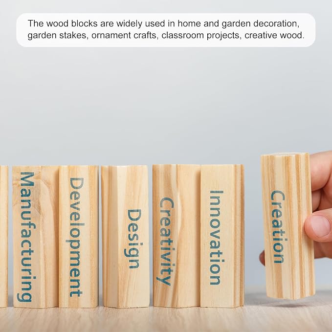 MECCANIXITY 6pcs Wood Sticks, 3/8"x 1.8" x 15" Rectangle Wooden Cube Wood - Image 5