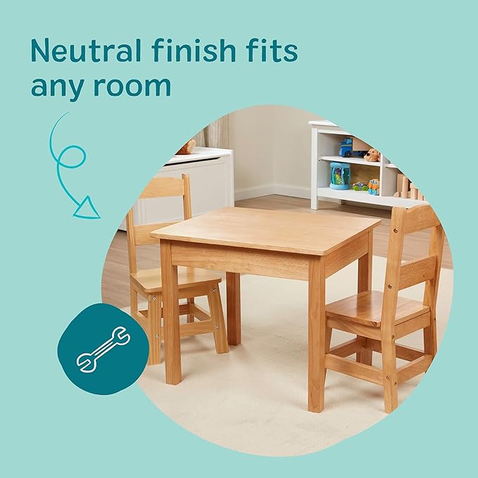 Melissa & Doug Solid Wood Kids Table and Chairs - Image 3