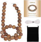 10mm Matte Picture Jasper Bead, 15-Inch Matte Round Loose Stone Beads by THRELE