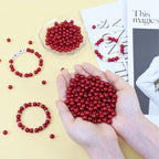 DUQGUHO Red Pearl Beads for Crafts 6mm Plastic Pearl Beads - Image 5